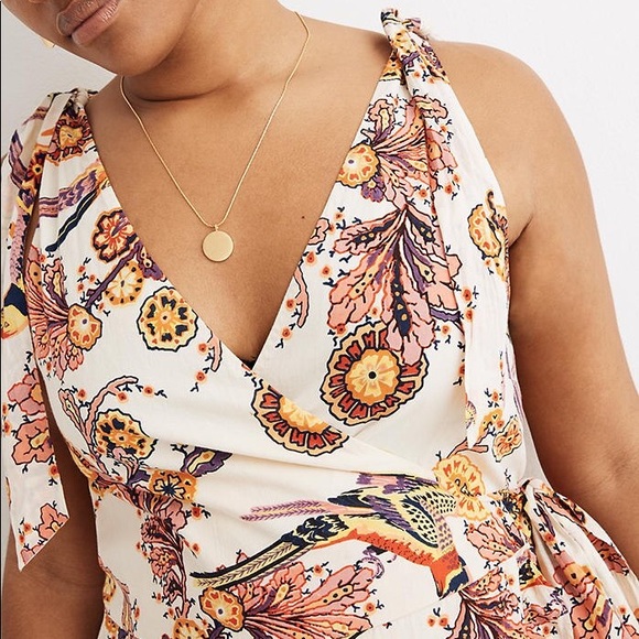 Madewell Banjanan Tropical Floral Wrap Midi Dress - Picture 5 of 14